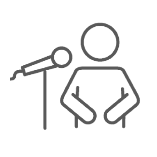 吹田市の葬儀社である家族葬みかづきの司会進行のイラスト